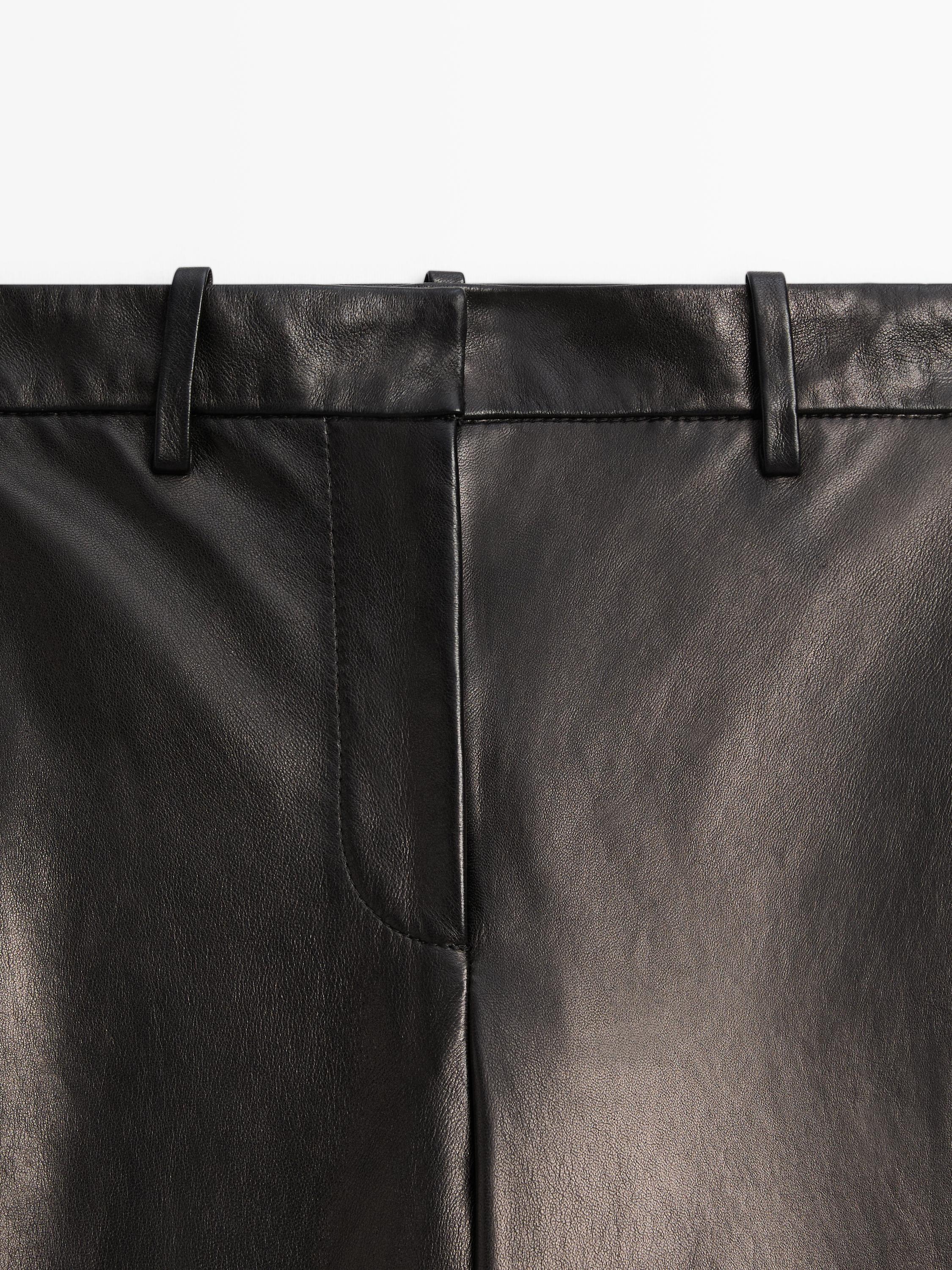 Wide-leg nappa leather trousers - LIMITED